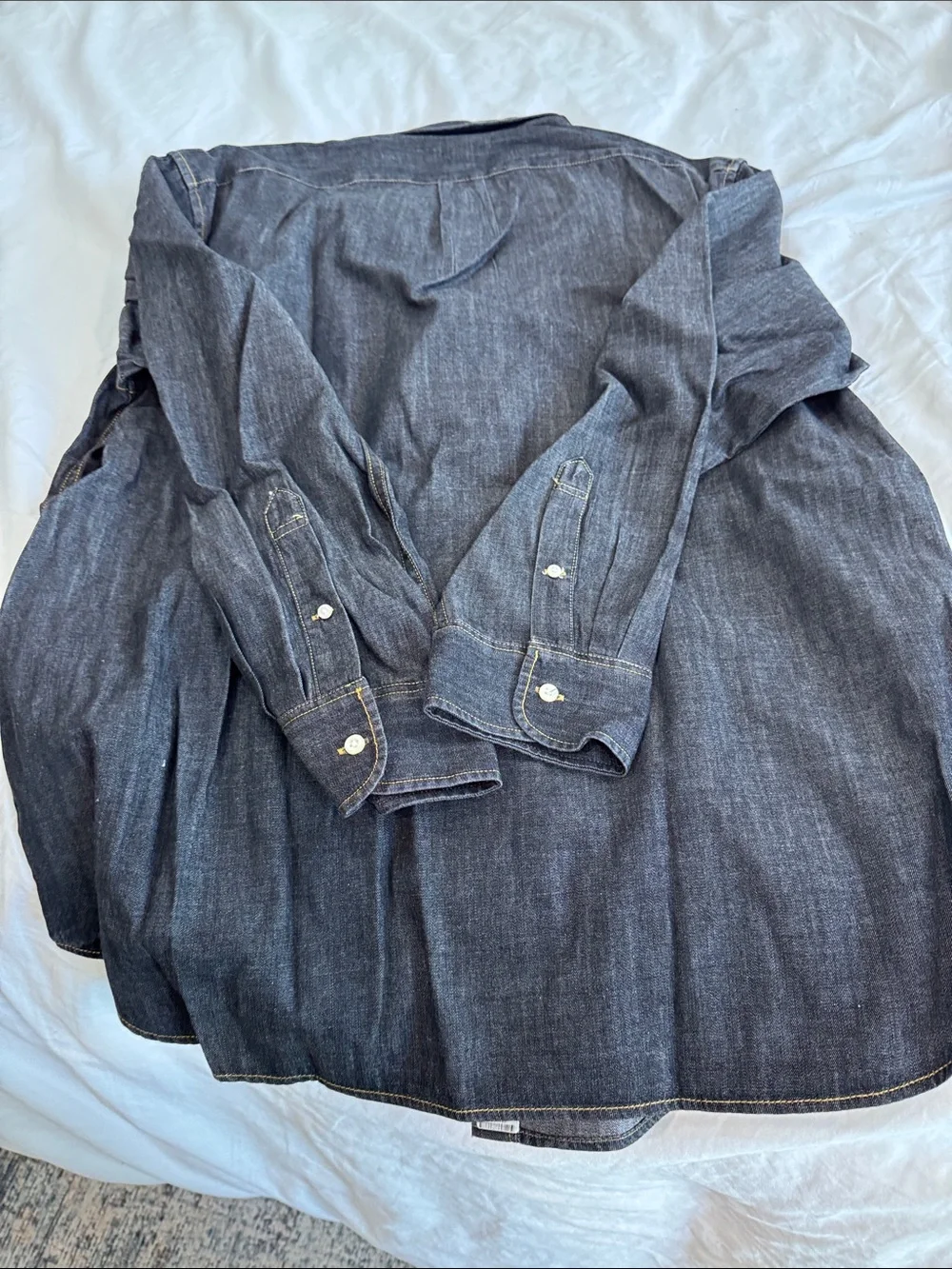 J. Crew Dark Blue Denim Button-Down Shirt